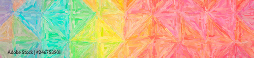 Illustration of abstract Red, Green, Yellow And Blue Large Color Variation Impasto Banner background.