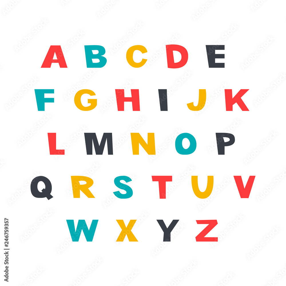 Colourful English children alphabet Colourful English children alphabet