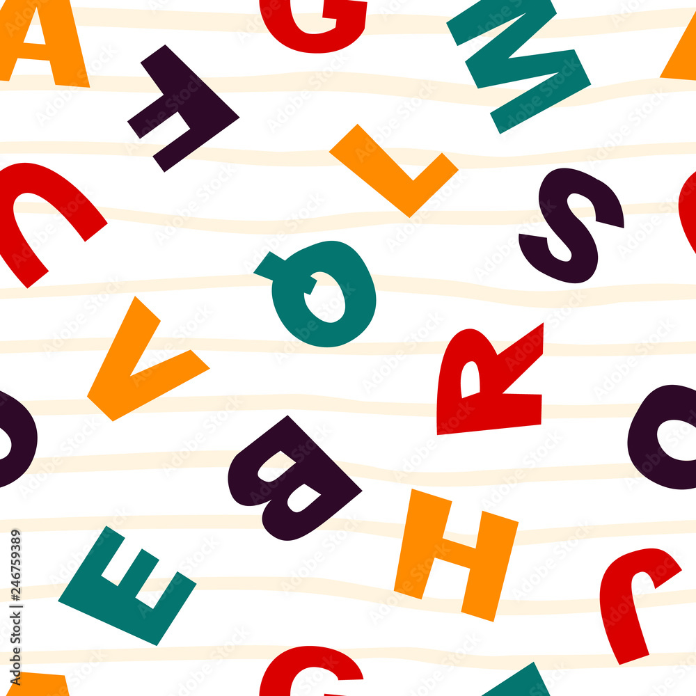 Seamless pattern with English alphabet Seamless pattern with English alphabet