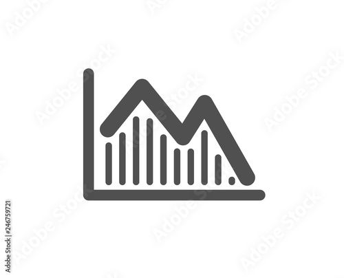Financial chart icon. Economic graph sign. Stock exchange symbol. Business investment. Quality design element. Classic style icon. Vector