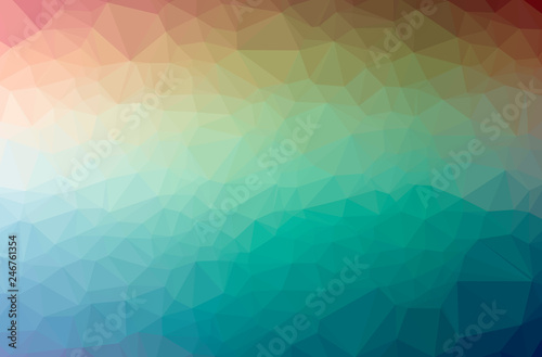Illustration of abstract Blue  Green And Brown horizontal low poly background. Beautiful polygon design pattern.