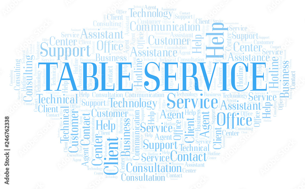 Obraz premium Table Service word cloud.