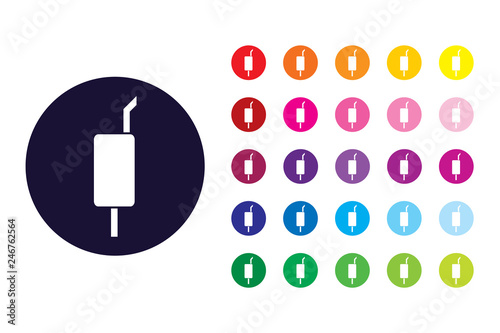 Exhaust pipe sign icon. Exhaust pipe color symbol.