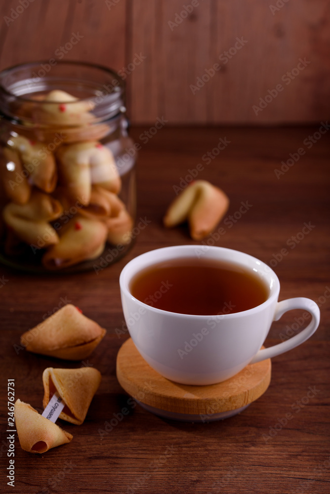 Fototapeta premium Delicious sweet shortbread cookies. Cookies with precog. Celebration. Packaging