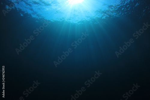 Underwater blue background in sea 