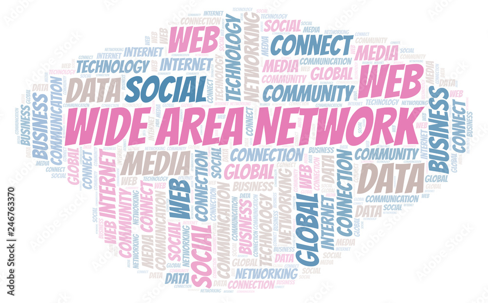 Fototapeta premium Wide Area Network word cloud.