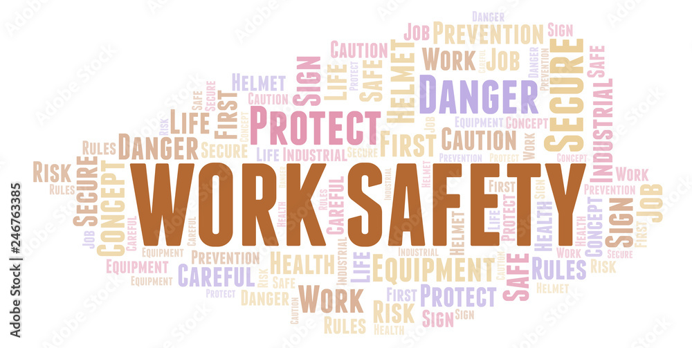 Obraz premium Work Safety word cloud.