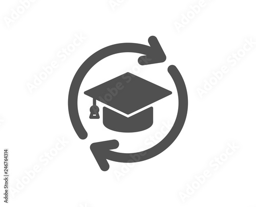 Continuing education icon. Online education sign. Quality design element. Classic style icon. Vector