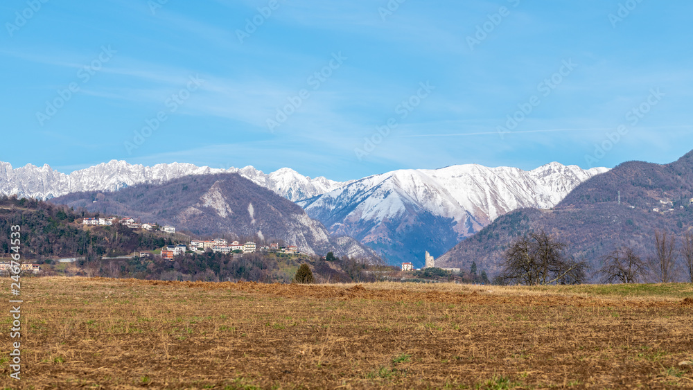 Collerumiz. Winter colors of a small Friulian village