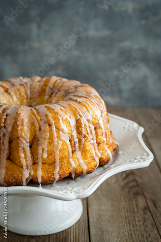 Monkey bread on a wooden floor