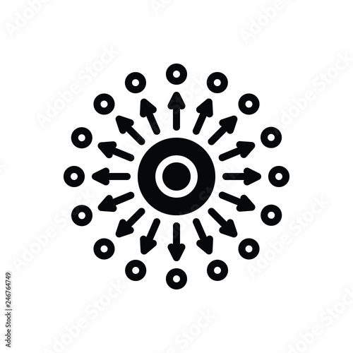 Black solid icon for diffusion spreading 