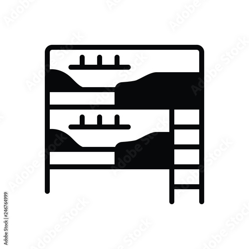 Black solid icon for dormitory hostel