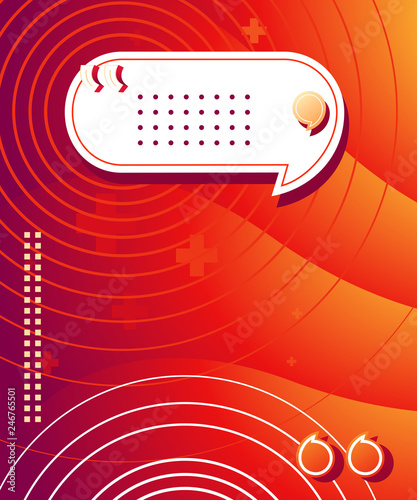 Modern abstract graphic composition with bright color.