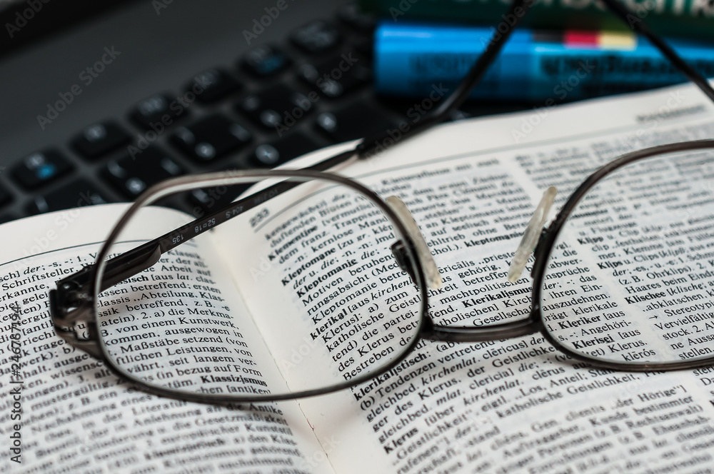 Closeup of Reading Glasses on Book Closeup of Reading Glasses on Book