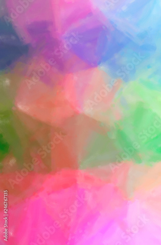 Abstract illustration of blue, green, pink Dry Brush Oil Paint background