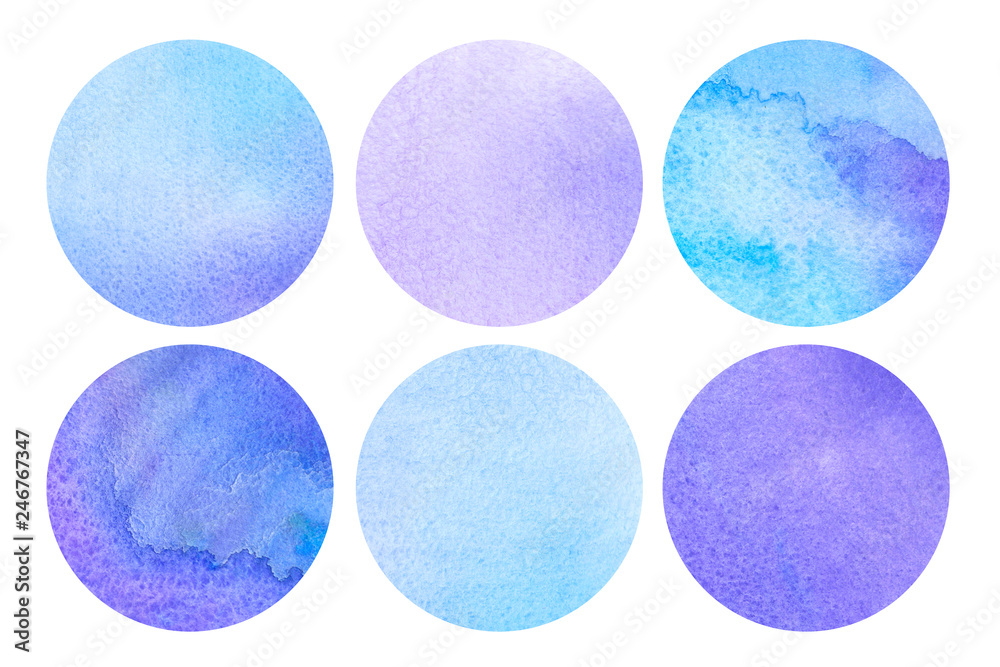 Set of round watercolor backgrounds Set of round watercolor backgrounds