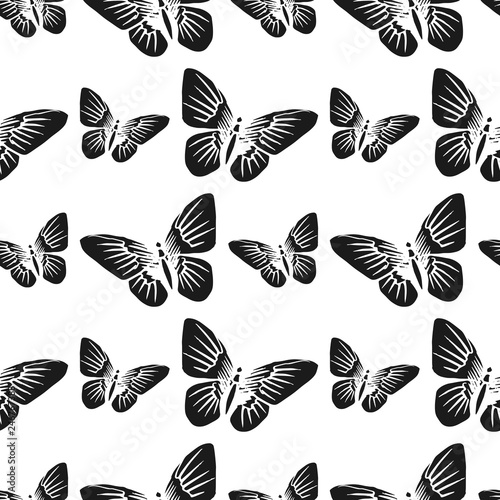 butterfly vector seamless pattern
