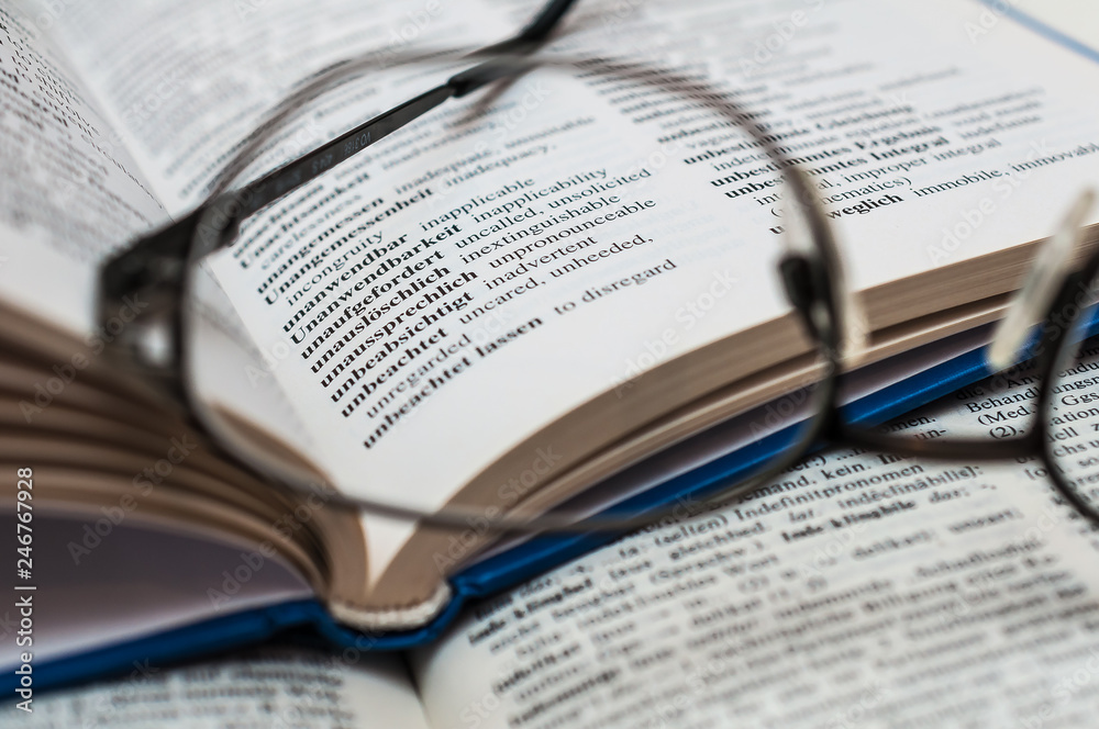 Closeup of Reading Glasses on Book Closeup of Reading Glasses on Book