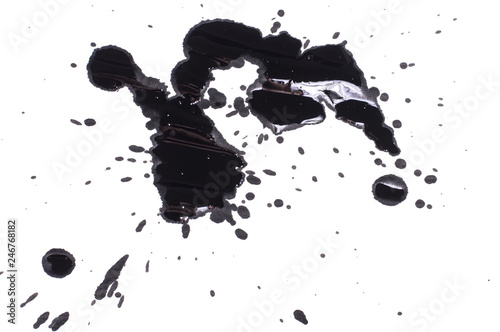drops of oil on a white background