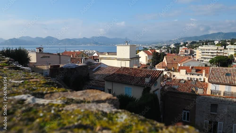 Picturesque scenery on Cannes, France, Cote d'azur, French Riviera and Alps mountains