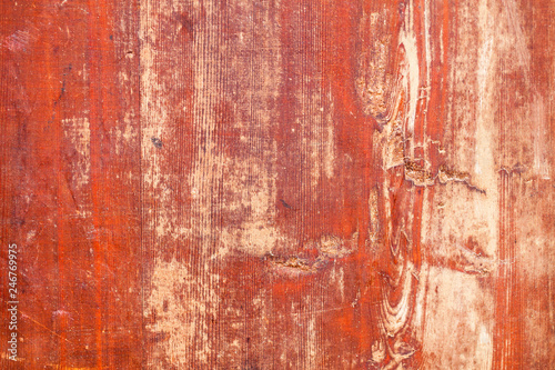 Old red grungy plywood sheet texture