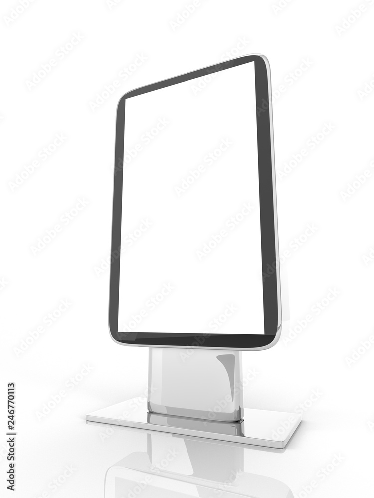 Outdoor Advertising Stand Display (empty banner lightbox) - mockup template isolated on white. 3D rendering Outdoor Advertising Stand Display (empty banner lightbox) - mockup template isolated on white. 3D rendering