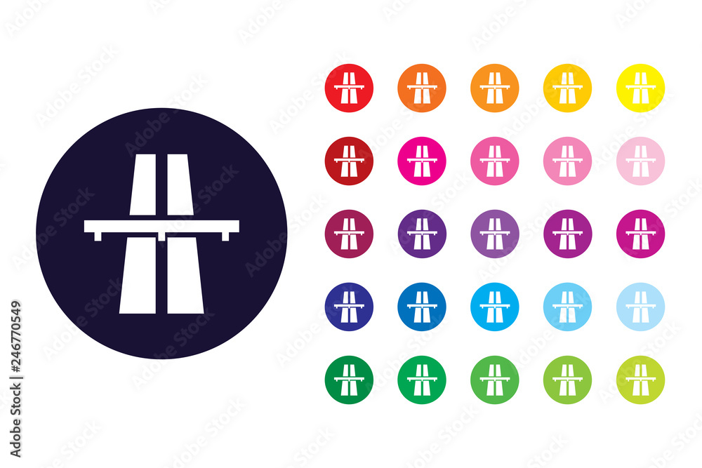 Obraz premium Road sign icon. Road color symbol.