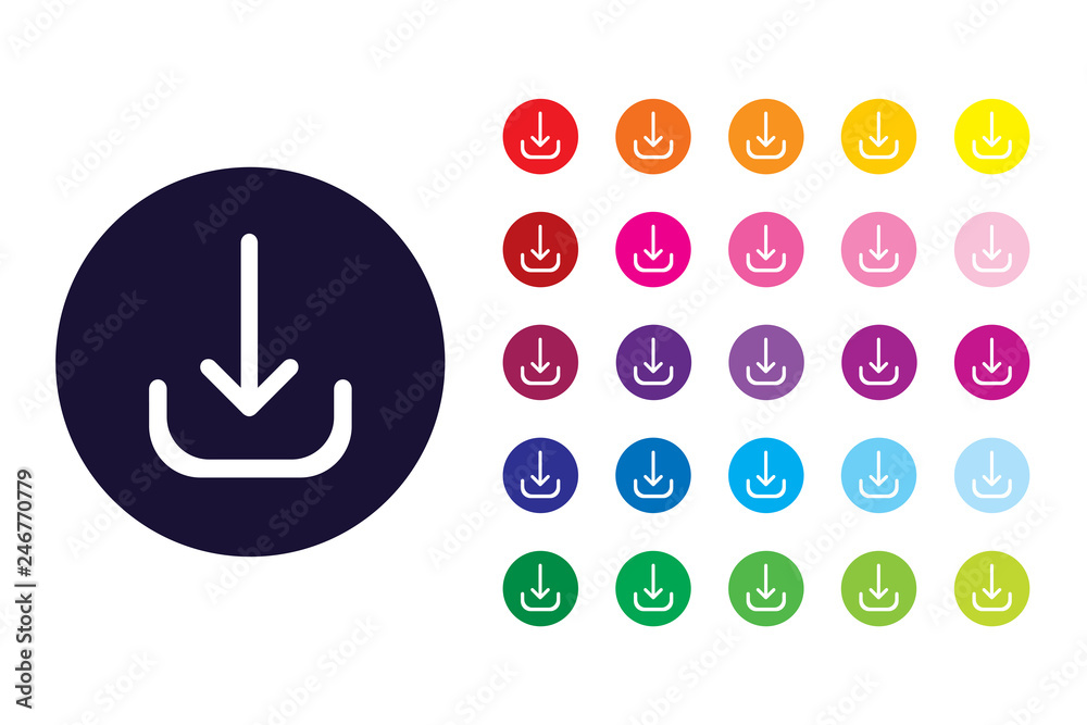 Download sign icon. Download color symbol. Download sign icon. Download color symbol.