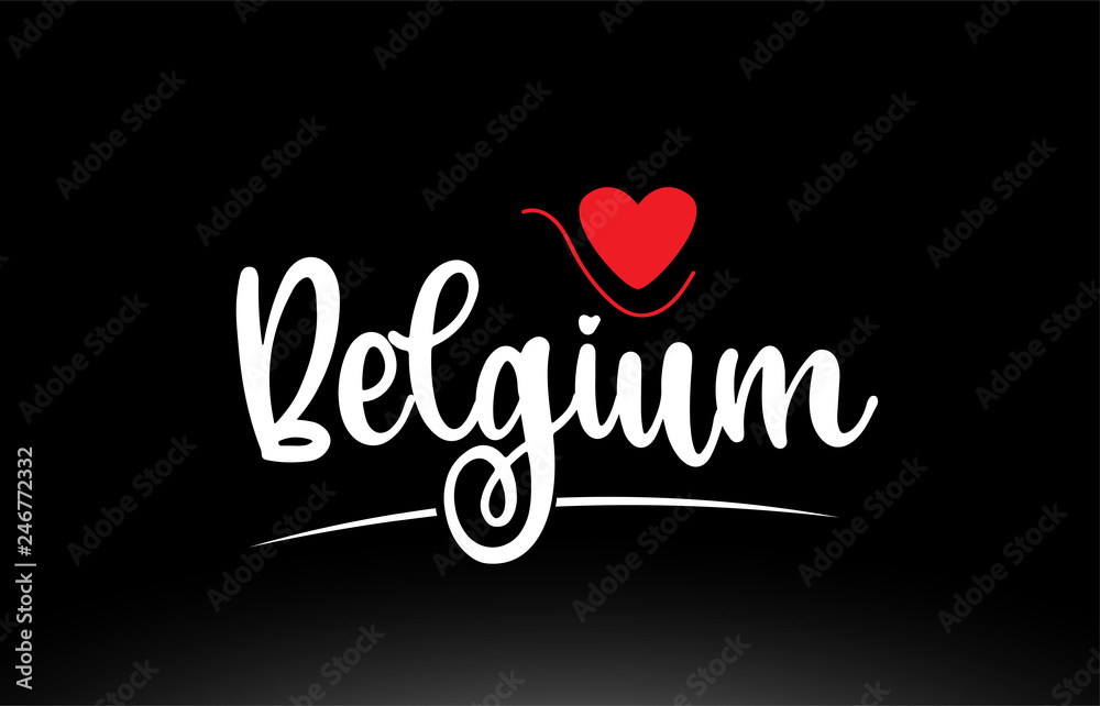 Belgium country text typography logo icon design on black background Belgium country text typography logo icon design on black background