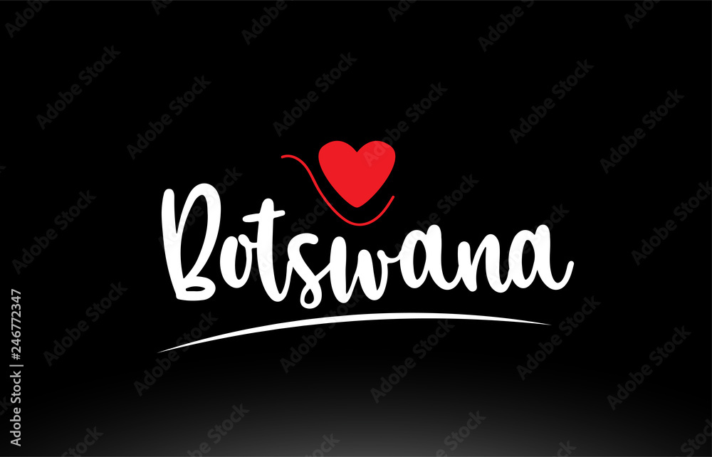 Botswana country text typography logo icon design on black background