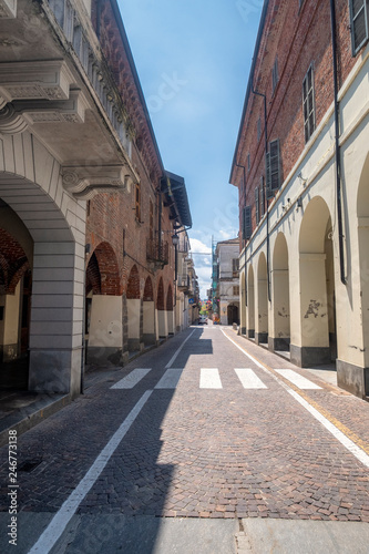 Streetr of Crescentino  Piedmont  Italy