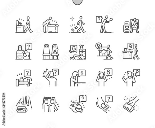 Lose things Well-crafted Pixel Perfect Vector Thin Line Icons 30 2x Grid for Web Graphics and Apps. Simple Minimal Pictogram