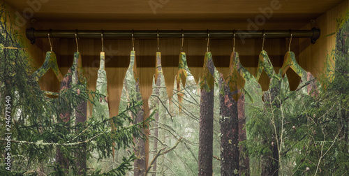 Clothes hanger with dresses...