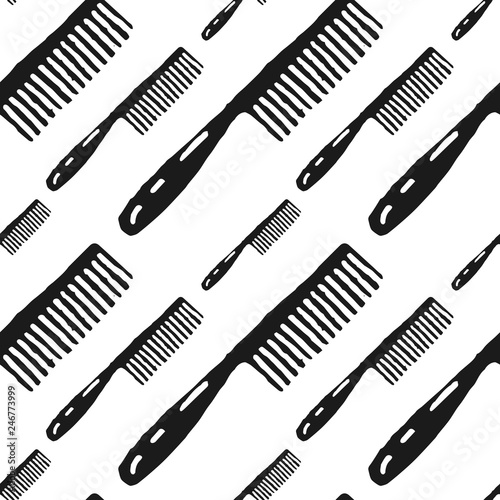 hairbrush vector seamless pattern