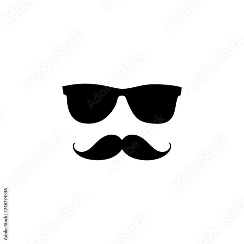 mustache and glasses logo