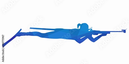 illustration of a biathlon shooter , vector draw