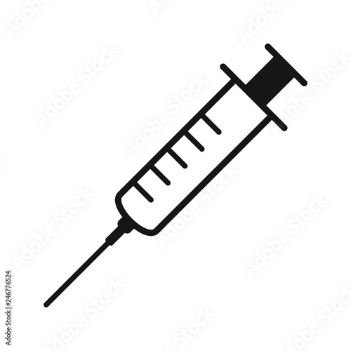 Syringe icon, hypodermic vector icon
