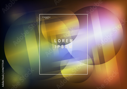 Geometric background of a multi-colored shade with a silhouette of stripes and a set of circles.