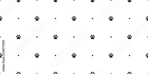 dog paw seamless pattern footprint vector french bulldog tile polka dot background wallpaper isolated white