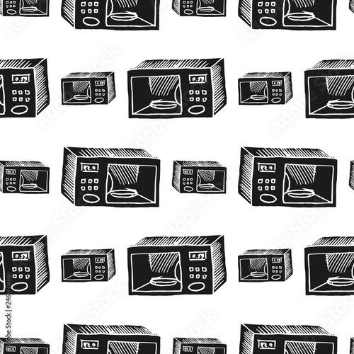 microwave vector seamless pattern