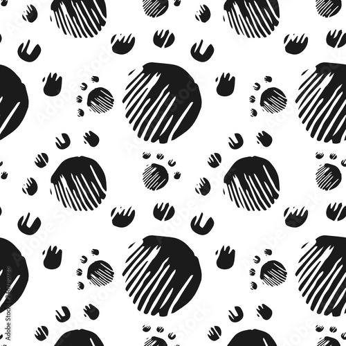 paw print vector seamless pattern