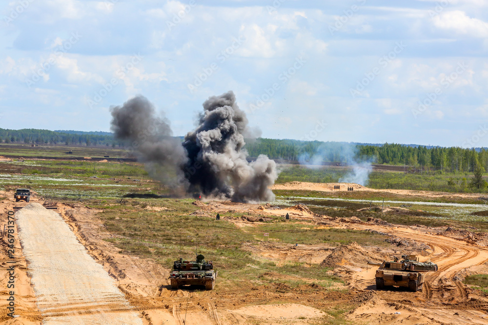 Saber Strike military training in the landfill in Latvia.
