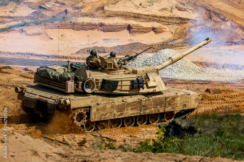 Tank in military training Saber Strike in Latvia. photo