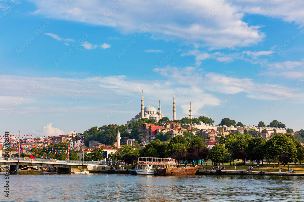 The Blue Mosque and Hagia Sophia in downtown Istanbul