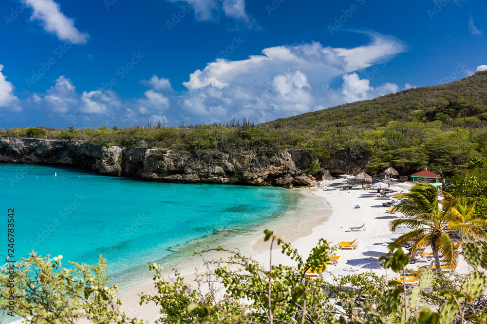 The pristine Grote Knip beach on the tropical Island of Curacao