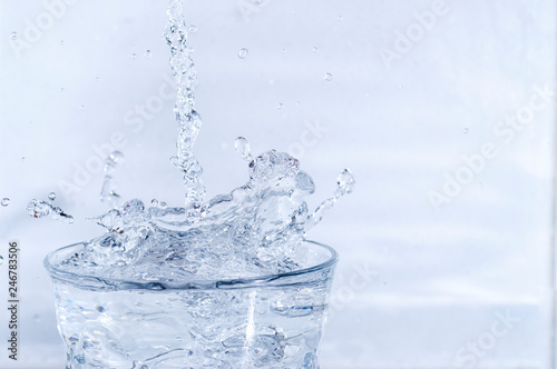Close up of Water Splashing in a Glass