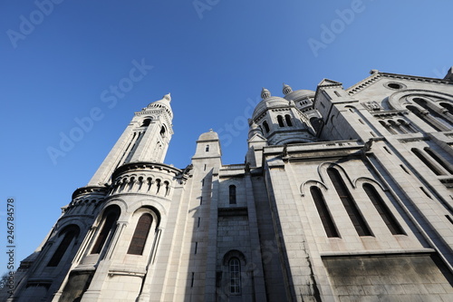 Back view of Sacre-coeur cathedral of Montmartre - Paris, France
