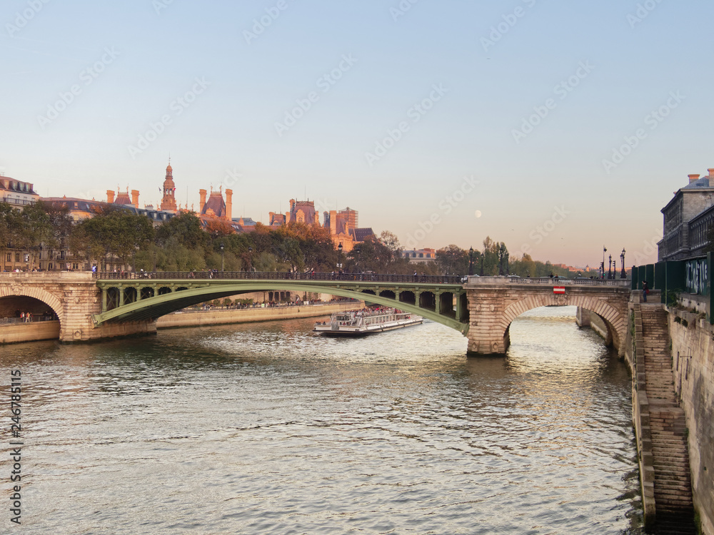 The Seine river and Paris cityhall - Paris, France