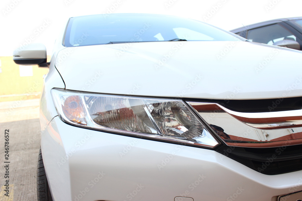 White Honda Car headlight and automobile headlamps