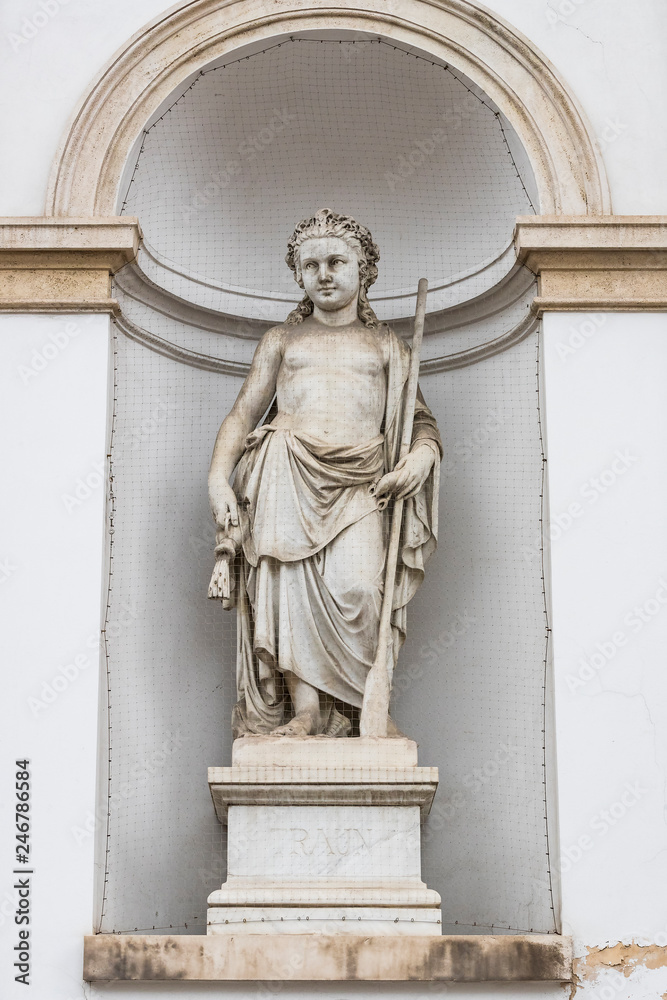 Elements of the Neptune statue in the Albertina Palace Museum in Vienna. Austria.